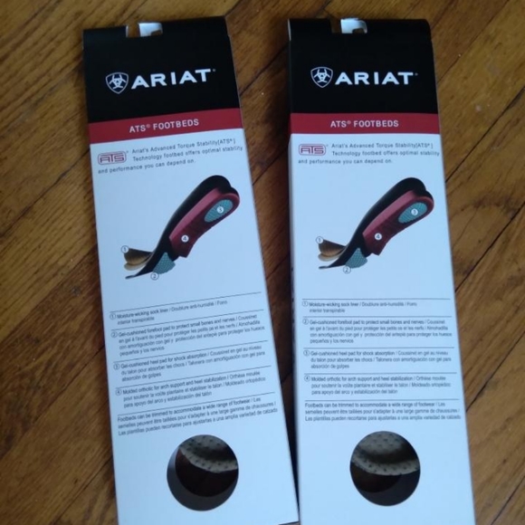 ARIAT ATS Square Toe Footbeds Insoles Size 10 - Picture 3 of 3